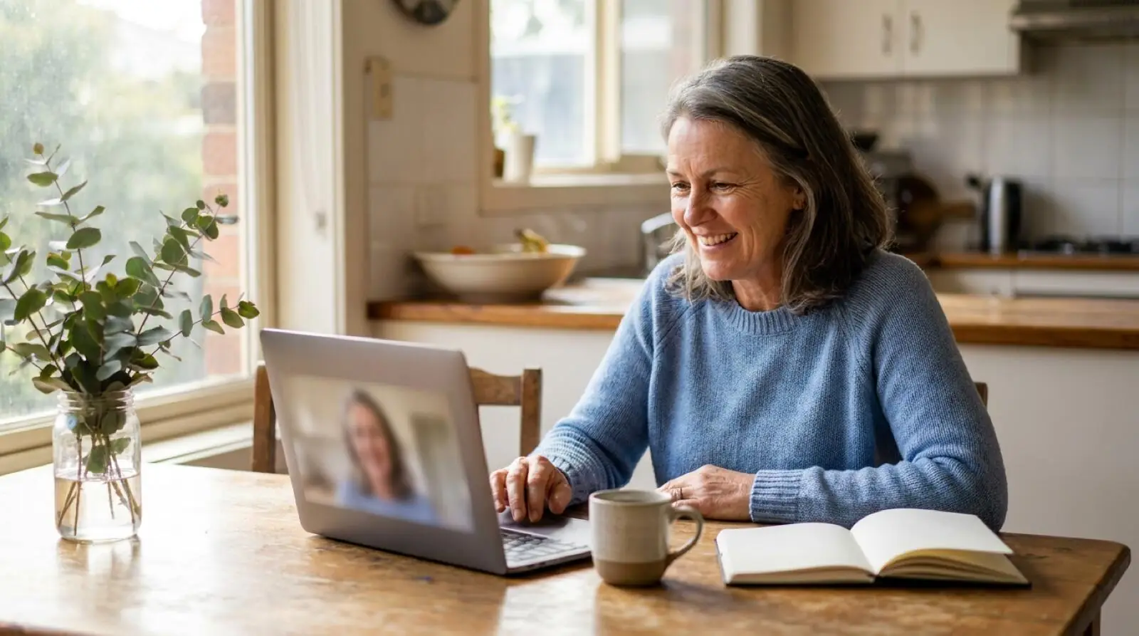 A patient reviewing a treatment plan at home