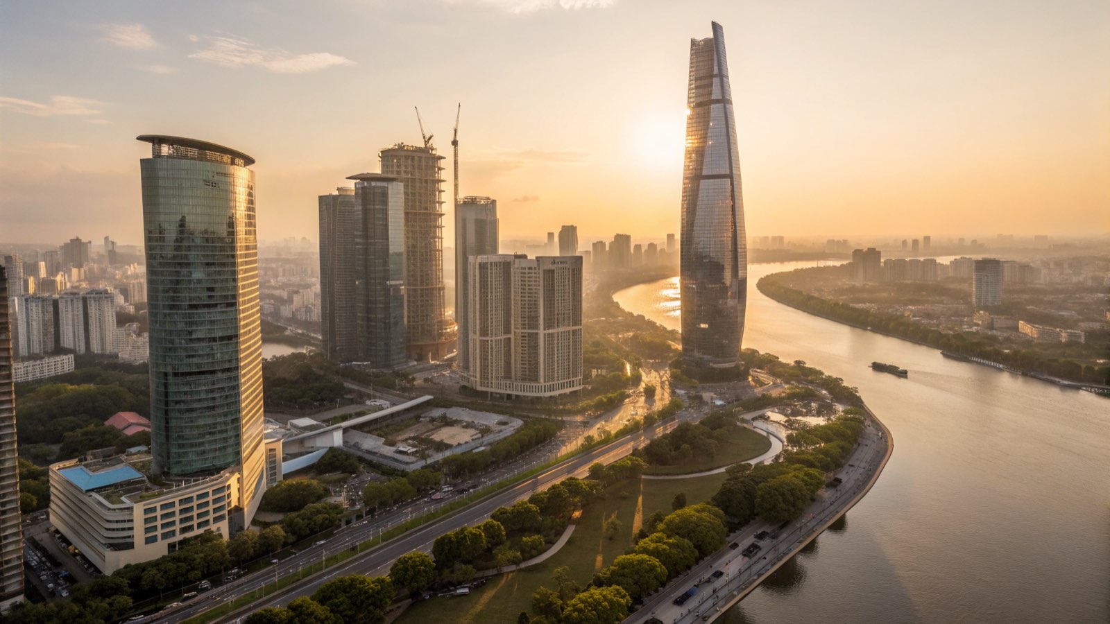 Ho Chi Minh City at golden hour