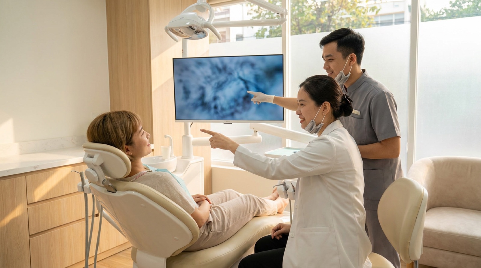 A patient in the chair at a verified partner clinic